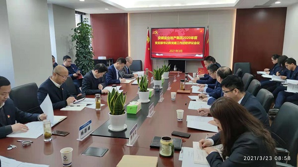安徽j9国际站备用地产集团公司党委召开2020年度基层党支部书记抓党建工作述职评议会